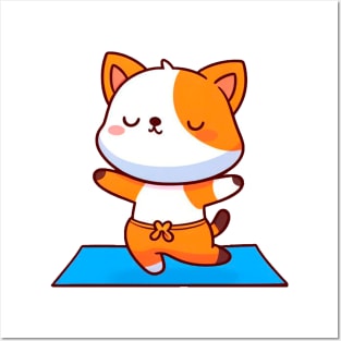 Zen Kitty Yoga Posters and Art